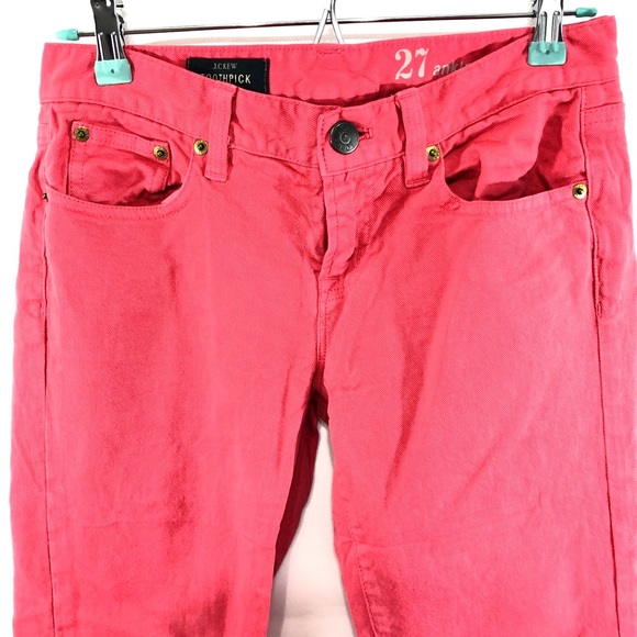 J. Crew Toothpick Ankle Pants Coral Skinny Sz 27 - Picture 3 of 8